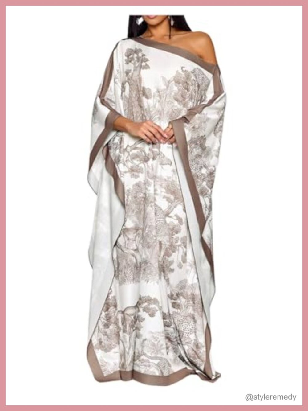 Oversized Maxi Dress Off Shoulder Dolman Sleeve Beach Vacation Kaftan